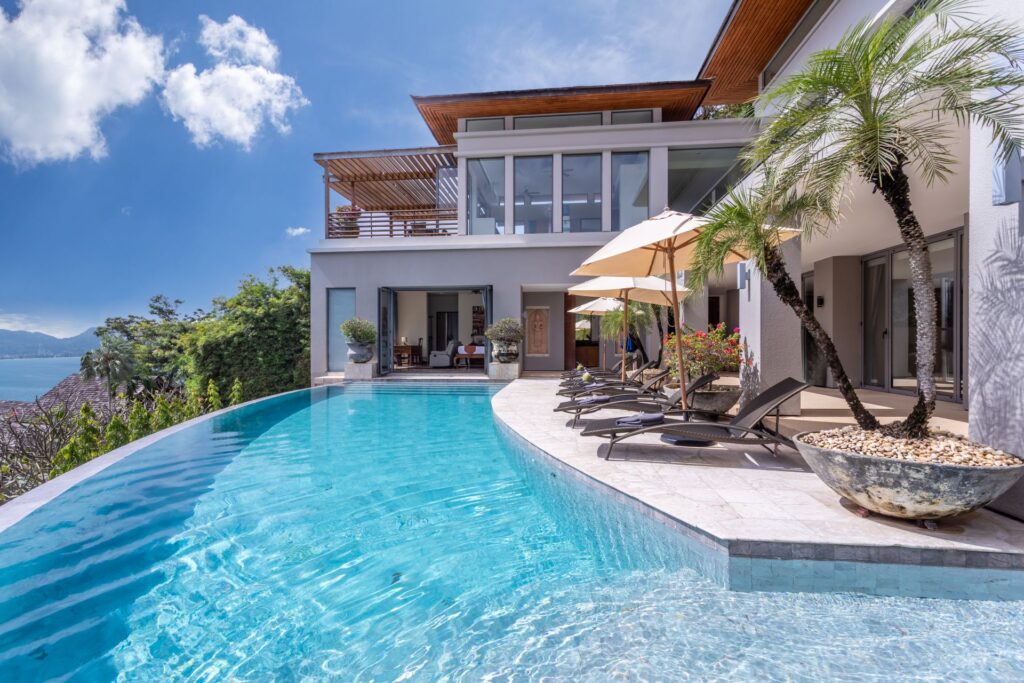 Swimming pool area at Villa Fah Sai, a luxury private villa in Kamala, Phuket