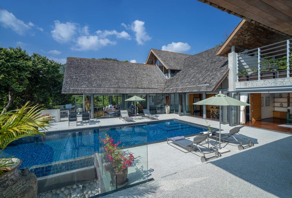 Swimming pool area at Villa Lomchoy, a luxury private villa in Kamala, Phuket
