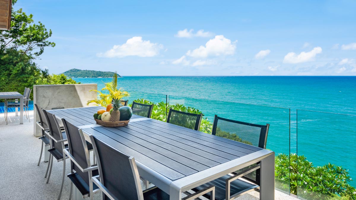 Alfresco dining at a Shibumi managed luxury villa in Kamala, Phuket