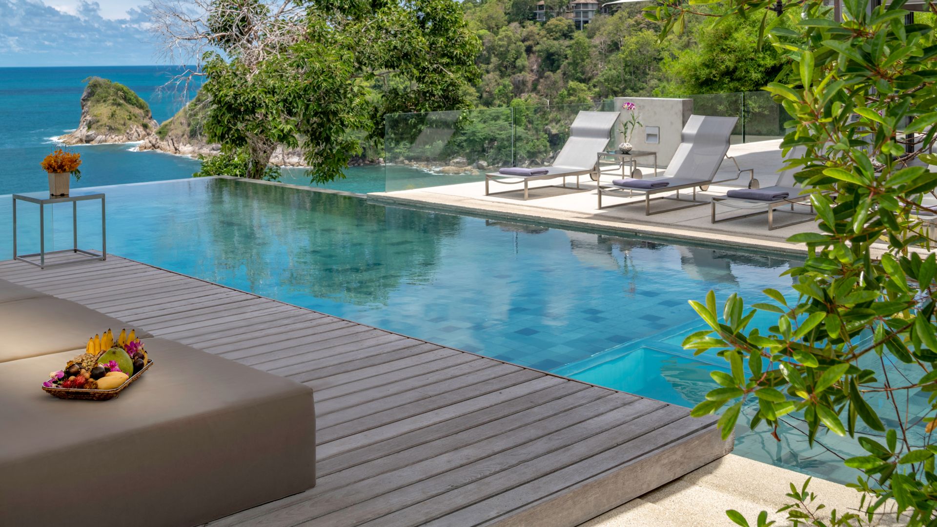 Swimming pool at a luxury villa in Phuket managed by Shibumi Services